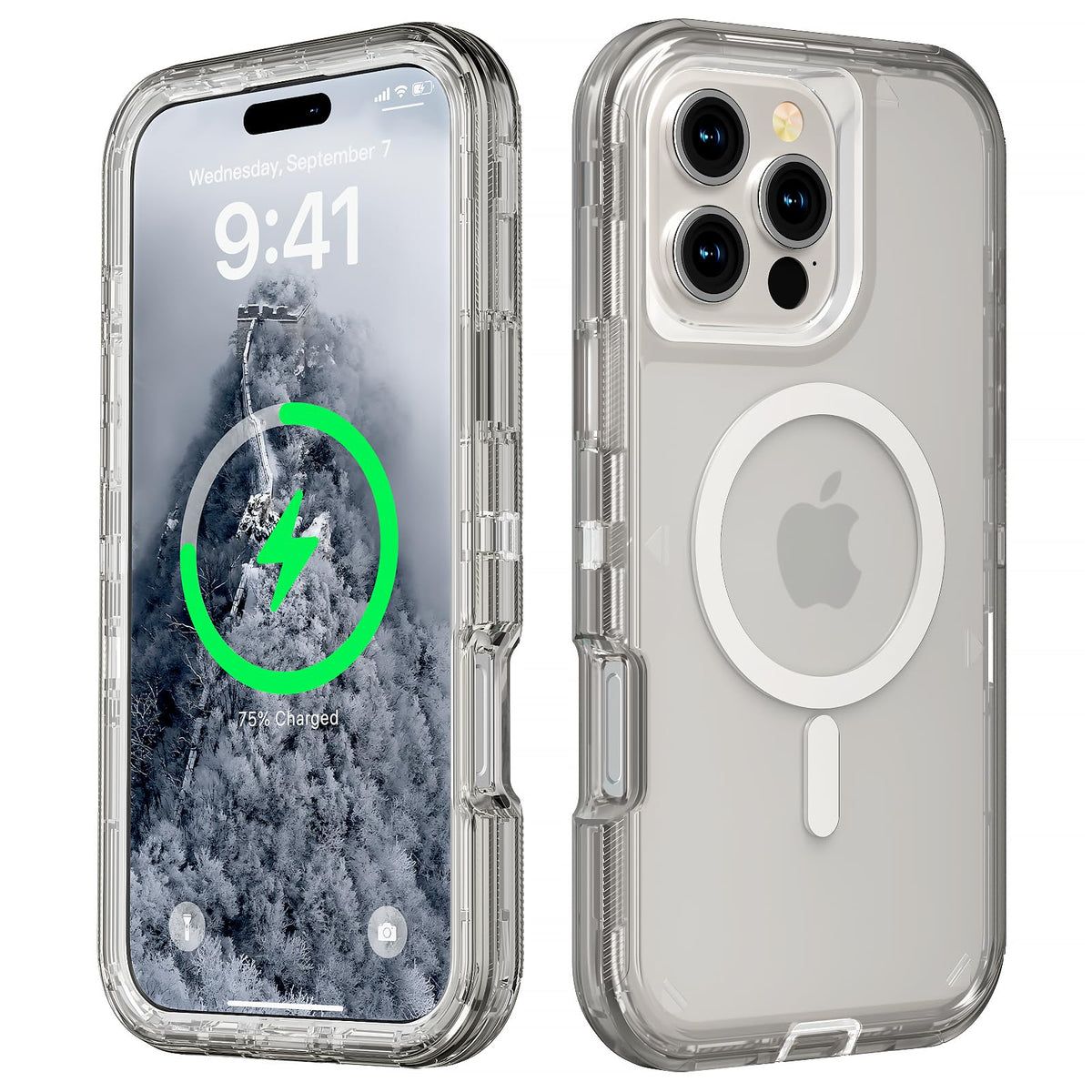 Follaroma Magnetic for iPhone 16 Plus Case, Heavy Duty Phone Cases, Clear