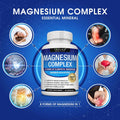 Magnesium Complex Supplement 8 Elemental 1000mg - Magnesium Glycinate, Citrate, Malate, Taurate, Chelated for Easy Absorption for Bones, Muscle, Recovery, Energy, Vegan Non-GMO 90 Capsules
