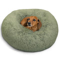 Best Friends by Sheri The Original Calming Donut Dog Bed for Large Dogs up to 100 lbs, Shag Faux Fur, Taupe, Large, 36" x 36"