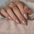 CurvLife Oval Milky White Press On Nails Extra Short, Summer Soft Gel Reusable Fake Nails Kit with Glue & Tabs, 32Pcs 16Size Salon-Quality Stick On Nails for Women At-Home Manicure