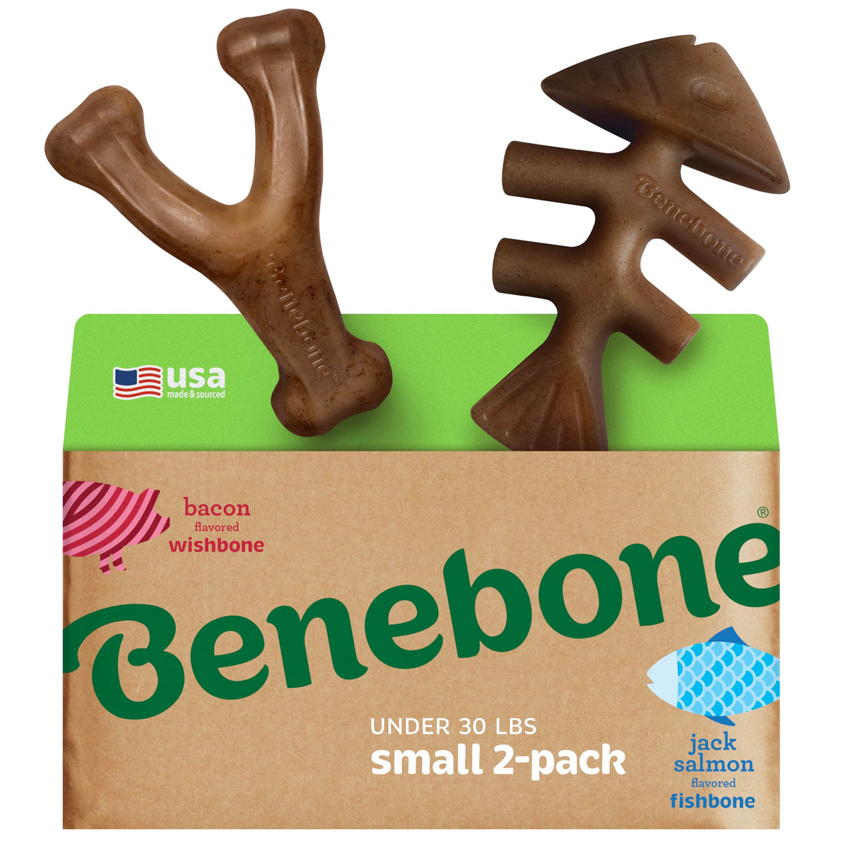 Benebone Large 4-Pack Dog Toys for Aggressive Chewers – Under 90 lbs