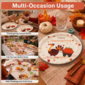 50Pack Thanksgiving Oval Plates Paper - 10" x 12" Happy Thanksgiving Plates Disposable Dinner Supply - Turkey Thankful Pattern
