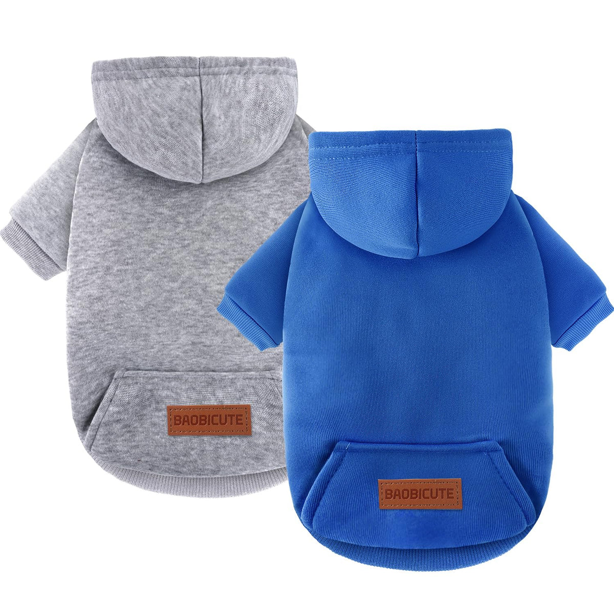 2 Pack Dog Hoodie Warm Hood Dog Sweater Cold Weather Small Dogs Sweatshirt Comfort Pet Clothes for Small Medium Dogs with Pockets Cats Chihuahua Clothes for Male Female Girl Boy Sporty Daily Wear