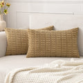 MIULEE Fall Decorative Throw Pillow Covers 18x18 Dark Rust Pack of 2