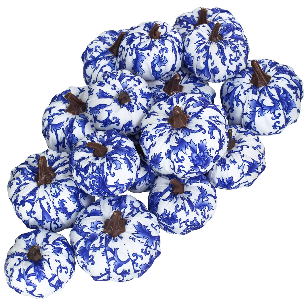 Winlyn 16 Pcs Assorted Small Faux Rustic Harvest Velvet Pumpkins Decorative Rust Orange Gold Olive Gray Fabric Pumpkins Foam Pumpkins Farmhouse Fall Thanksgiving Halloween Table Centerpiece Decor