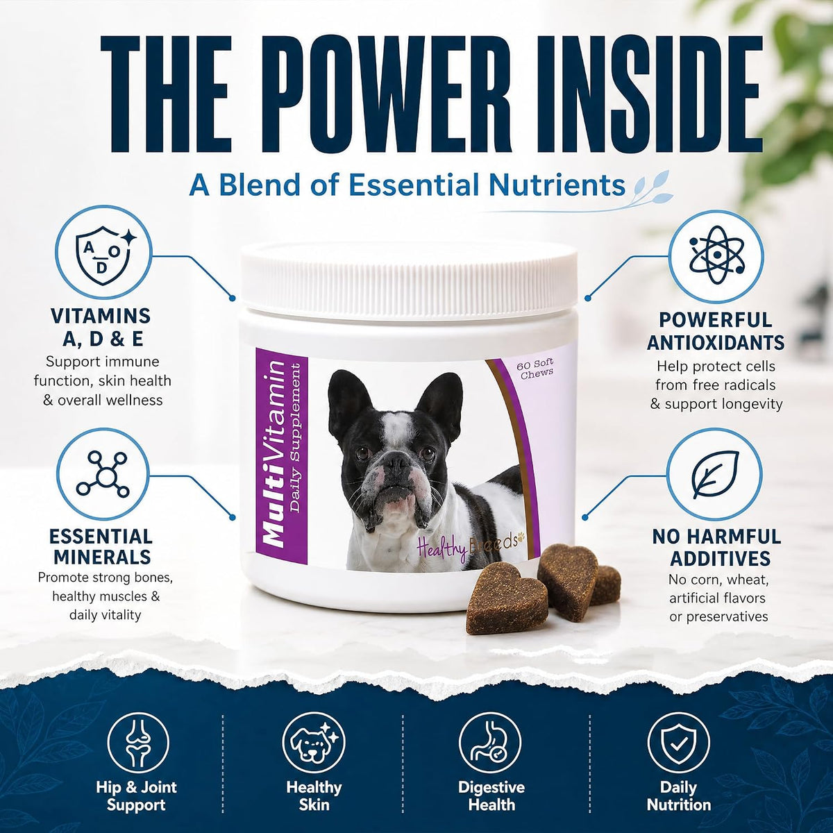 Healthy Breeds French Bulldog All in One Multivitamin Soft Chew 120 Count