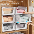 Upgraded Closet Organizers and Storage, Stackable Closet Organizer Basket | 5 Pack Foldable Closet Storage Bins for Bathroom Laundry Room Wardrobe Storage, Space-Saving Clothes Drawer Organizer