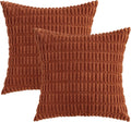 MIULEE Fall Decorative Throw Pillow Covers 18x18 Dark Rust Pack of 2