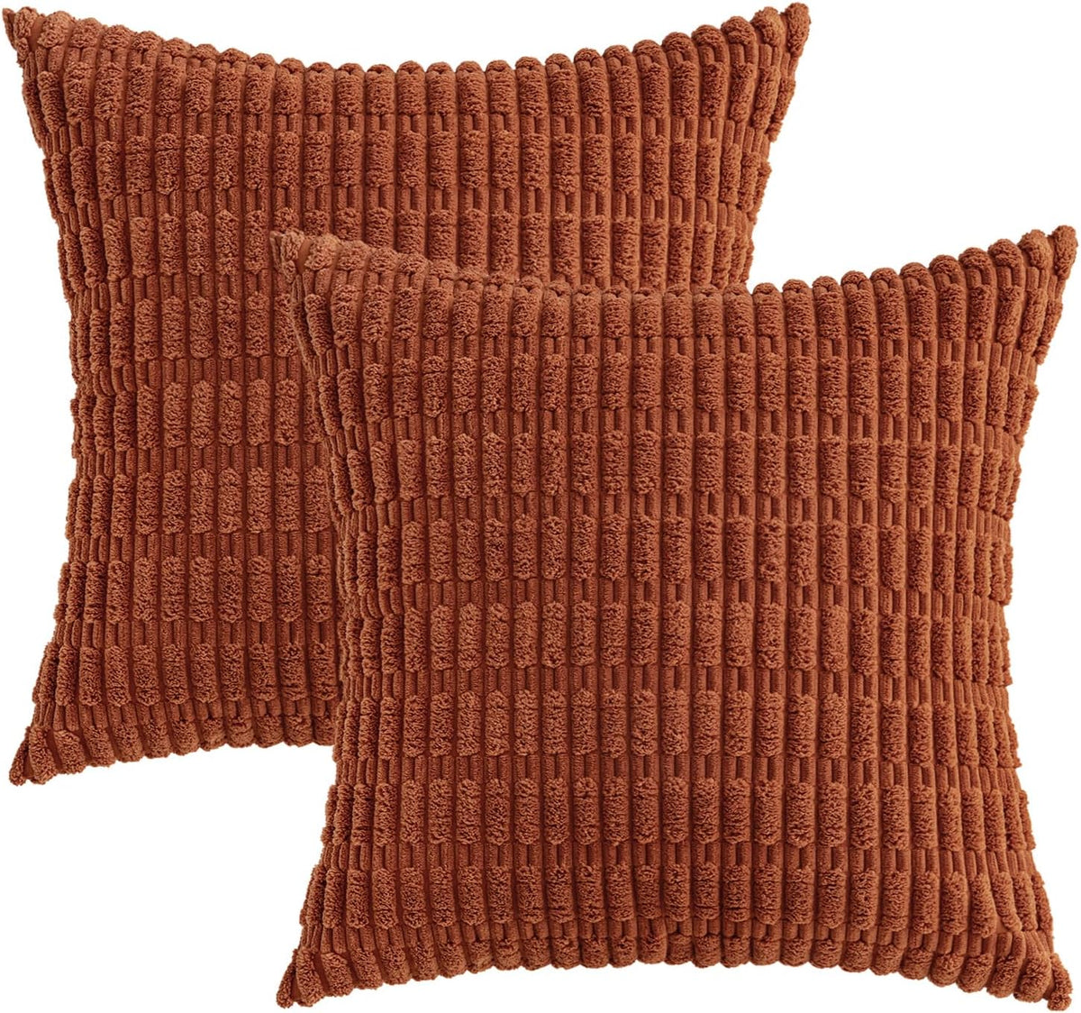 MIULEE Fall Decorative Throw Pillow Covers 18x18 Dark Rust Pack of 2