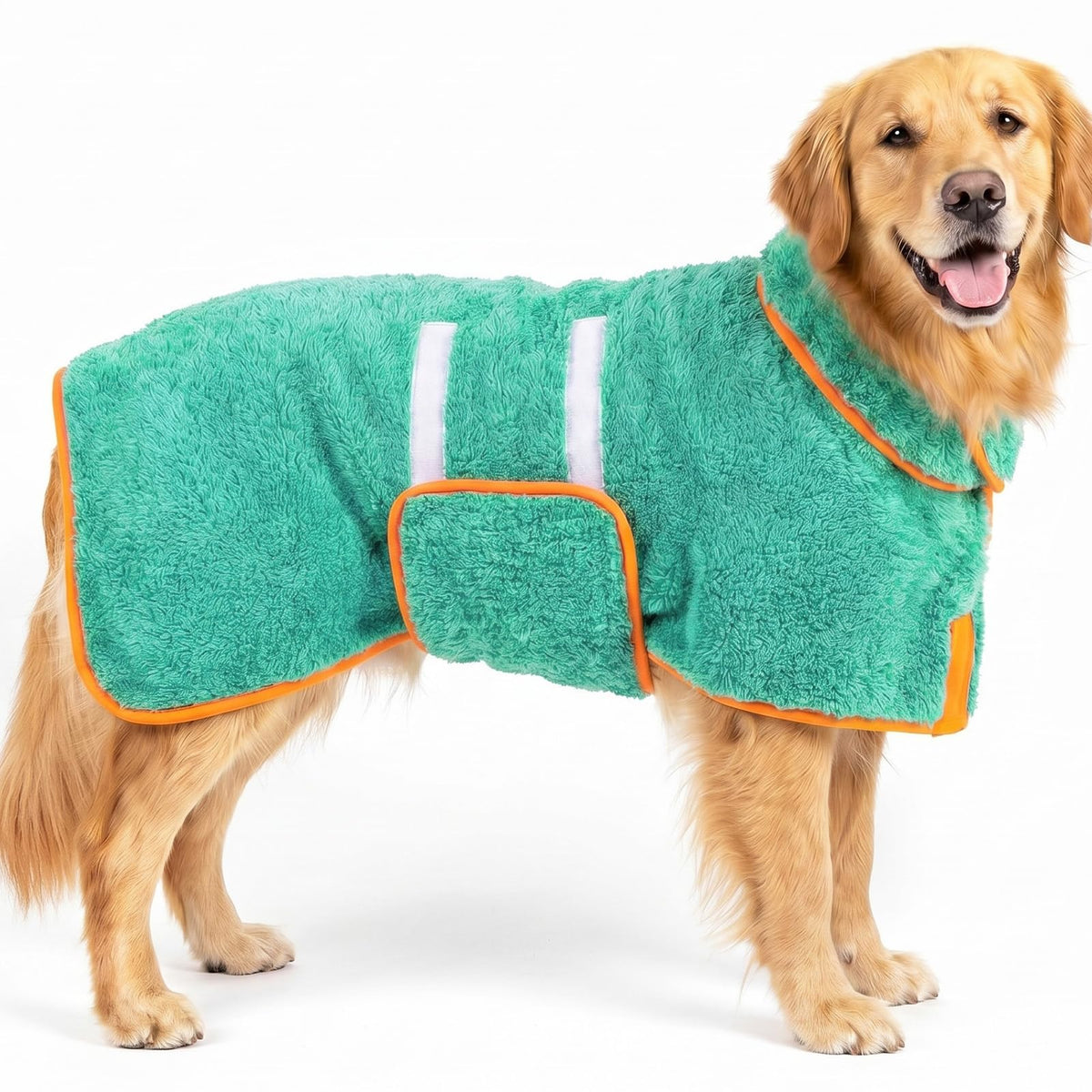Dog Bathrobe, Super Absorbent for Small to Large Dogs, Dark Blue XL | Dog Robes with Soft Fleece, Warm & Cozy, Adjustable Fit, and Quick Drying Coat for Baths Swimming and Grooming