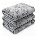 1 Pack 3 Blankets Super Soft Fluffy Premium Fleece Pet Blanket Flannel Paw Printed Throw for Dog Puppy Cat (Small 23x16'', Brown, Pink, White)