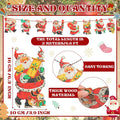 Cinnvoice 6.56 ft Vintage Christmas Banner Santa Hanging Garland Wooden