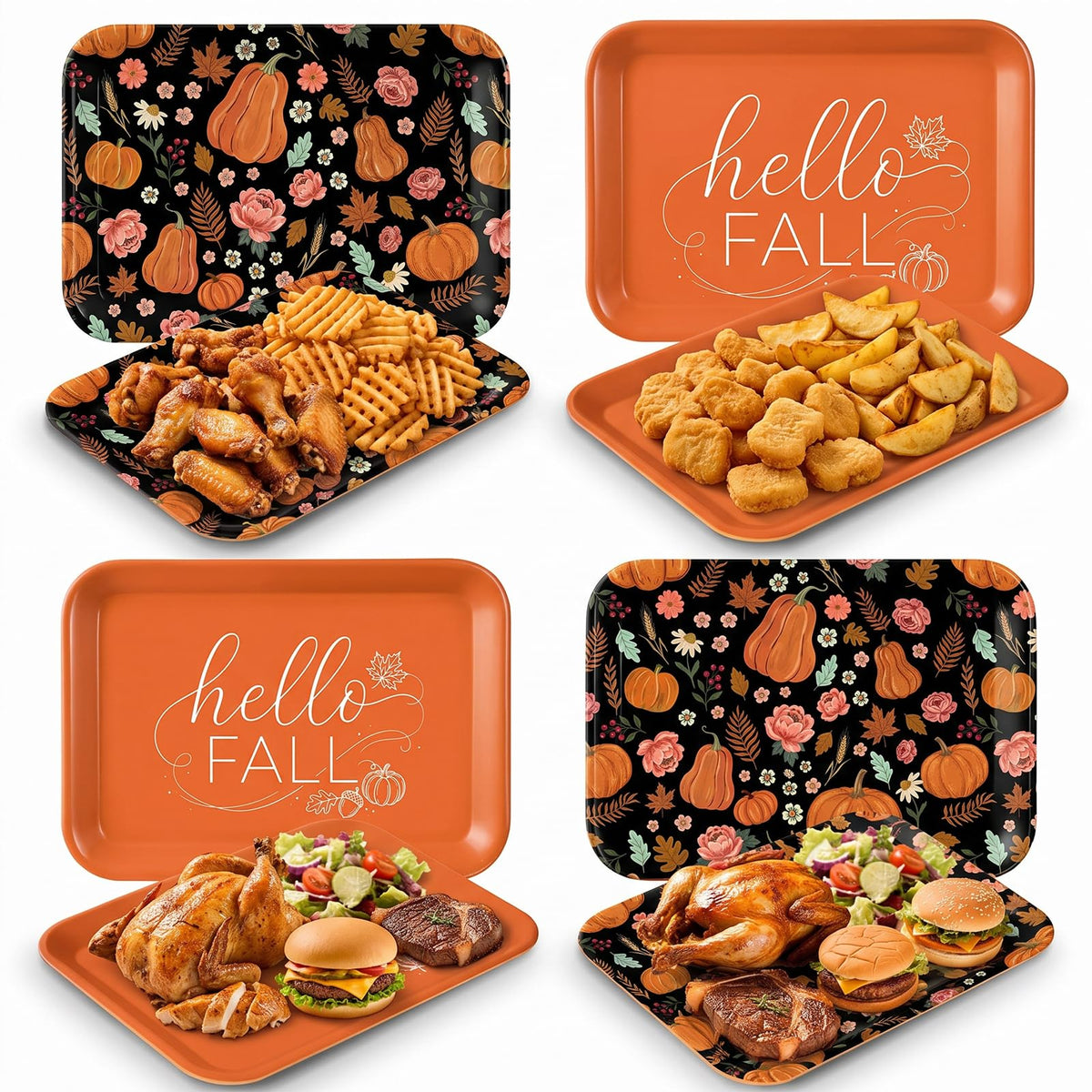 Turkey Serving Platters, Serving Trays, 3 Pack, 13x10 Inch