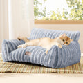 Bedsure ComfyFleece™ Shown on TV Fluffy Cute Dog Couch for Pets,30in Cream | Small & Medium Dog Bed Washable Cover,Supportive Couch Bed for Small Dogs,Pet Sofa Seen on Good Day New York,Up to 20 Lbs