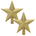 Aneco 2 Pack Glittered Christmas Tree Topper Star Treetop for Small Christmas Tree Decoration or Home Decor, Hard Plastic