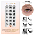 Velour-Xtensions™ Lash Clusters, 18 Individual Cluster Eyelash Extensions, Lightweight & Fluffy Lash Extensions, Soft & Comfortable Eyelash Clusters, Natural Lashes All Eye Shapes (Volume)