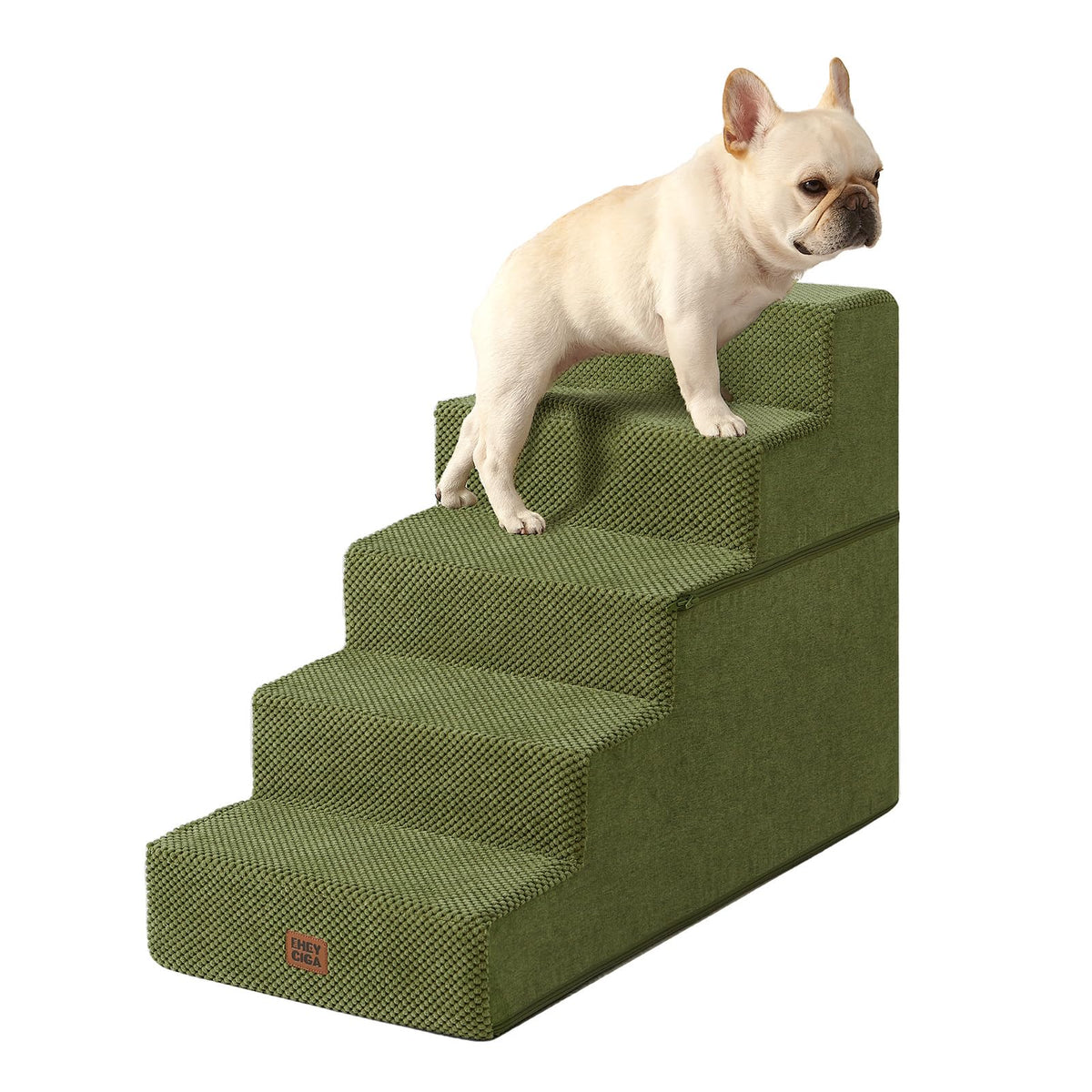 EHEYCIGA Dog Stairs for Bed 18" H, 4-Step Dog Steps for High Bed, Pet Steps for Small Dogs and Cats, Non-Slip Balanced Pet Ramp Indoor, Grey