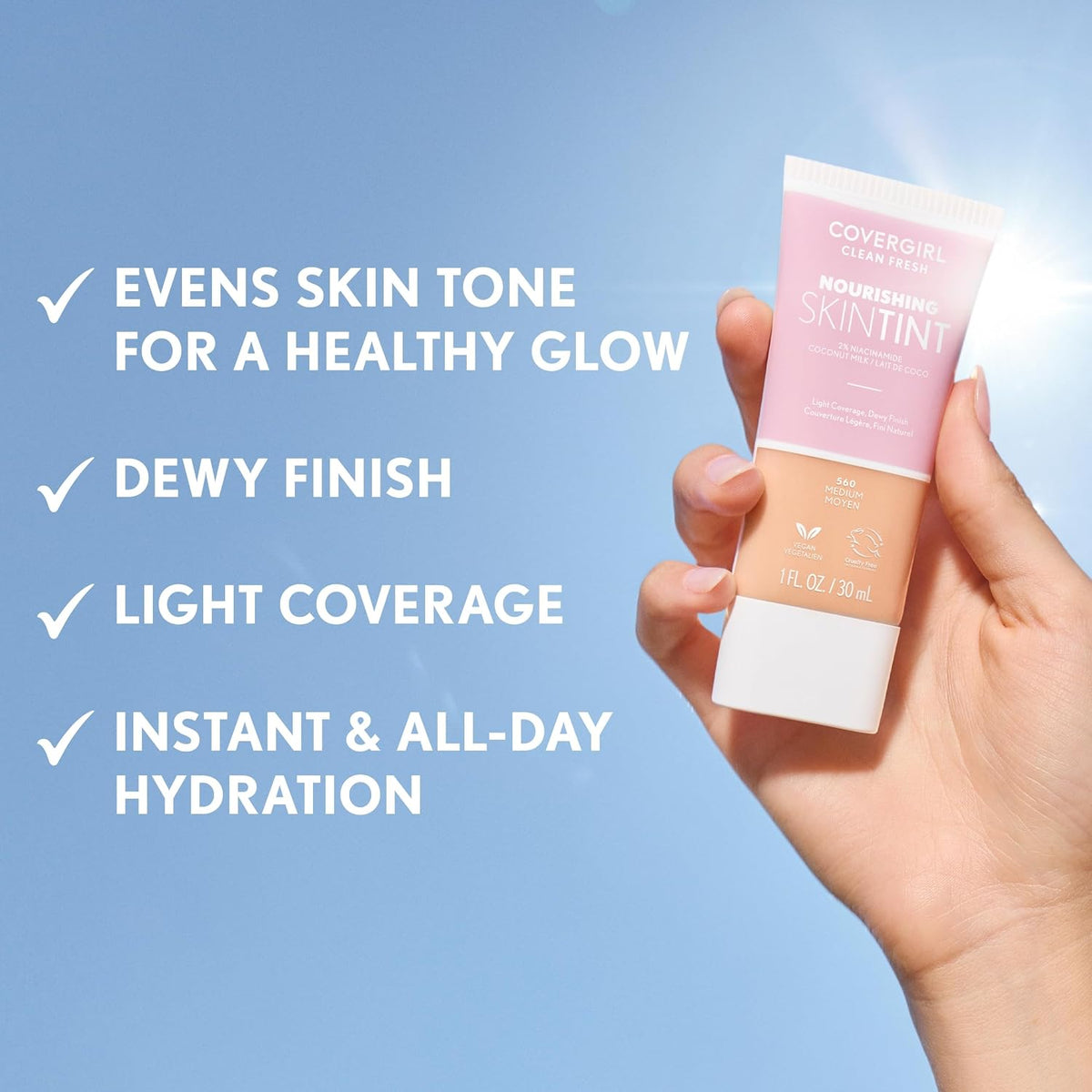COVERGIRL Clean Fresh Skin Milk Foundation, Fair, 1 Fl Oz (Pack of 1) (packaging may vary)