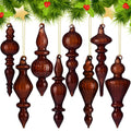 Mifoci 8 Pcs 6 Inch Mercury Glass Finial Christmas Ornaments,Red