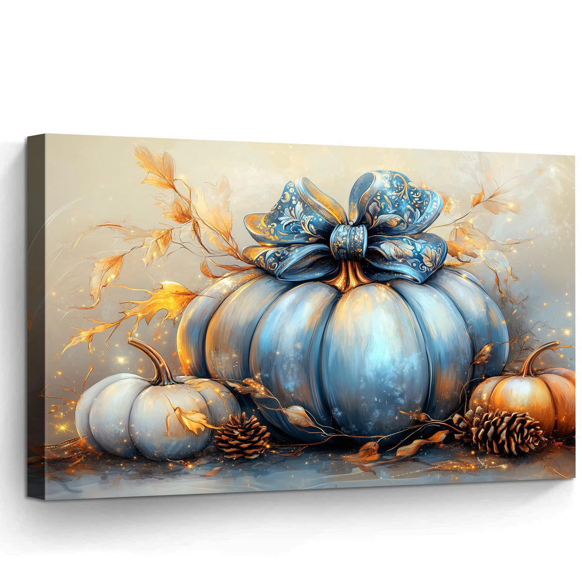 YZDQLANY Canvas Wall Art Autumn Landscape Dog Pumpkin Wall Decor