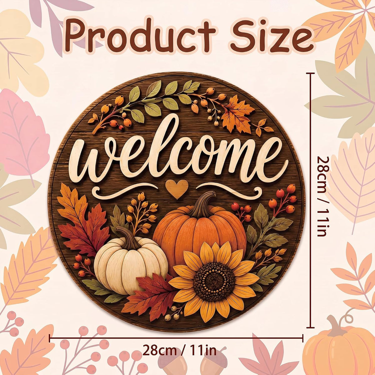 Thanksgiving Decorations - Fall Thanksgiving Welcome Sign for Front Door