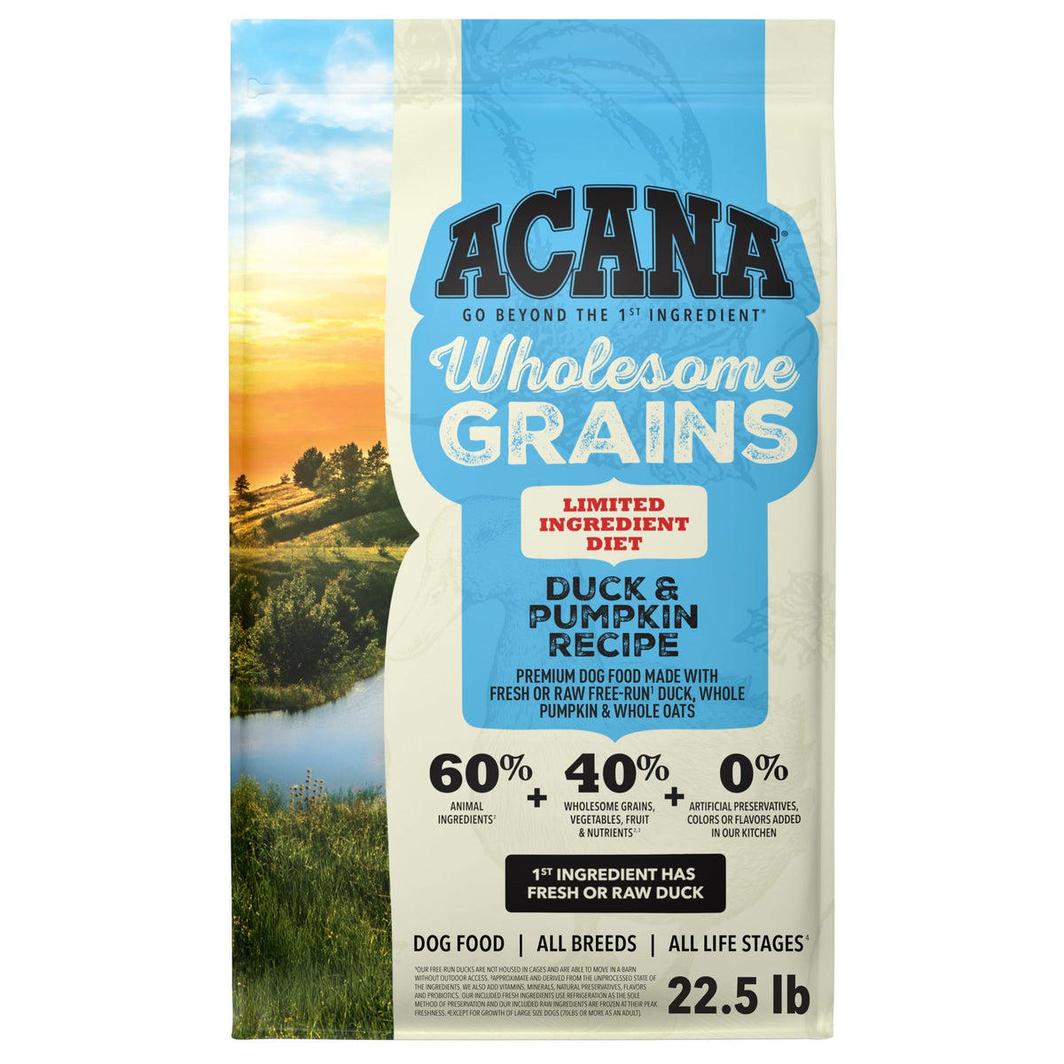 ACANA Wholesome Grains Dry Dog Food Red Meat & Grains Beef Pork & Lamb Recipe 22.5lb Bag
