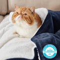 Bedsure GentleSoft Sherpa Fleece Throw Blanket for Couch, Non-Heated, Thick and Warm Throw for Women and Men, Soft Fuzzy Plush Weight Blanket for Winter, Navy, 50x60 Inches