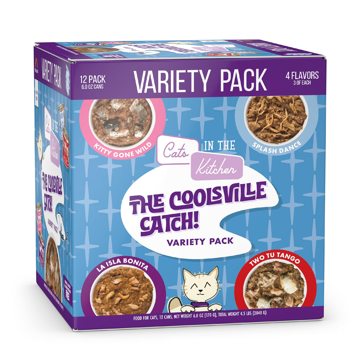 Weruva Cats in The Kitchen, Kitchen Cuties Variety Pack, Wet Cat Food, 3.2oz Can (Pack of 12)