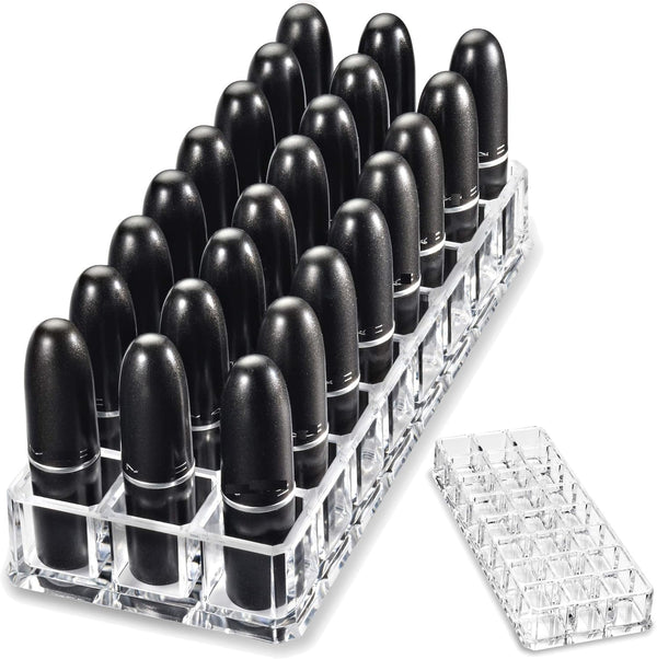 byAlegory Premium Beauty Organization Acrylic Lipstick Organizer & Beauty Container 24 Space Storage (Clear)