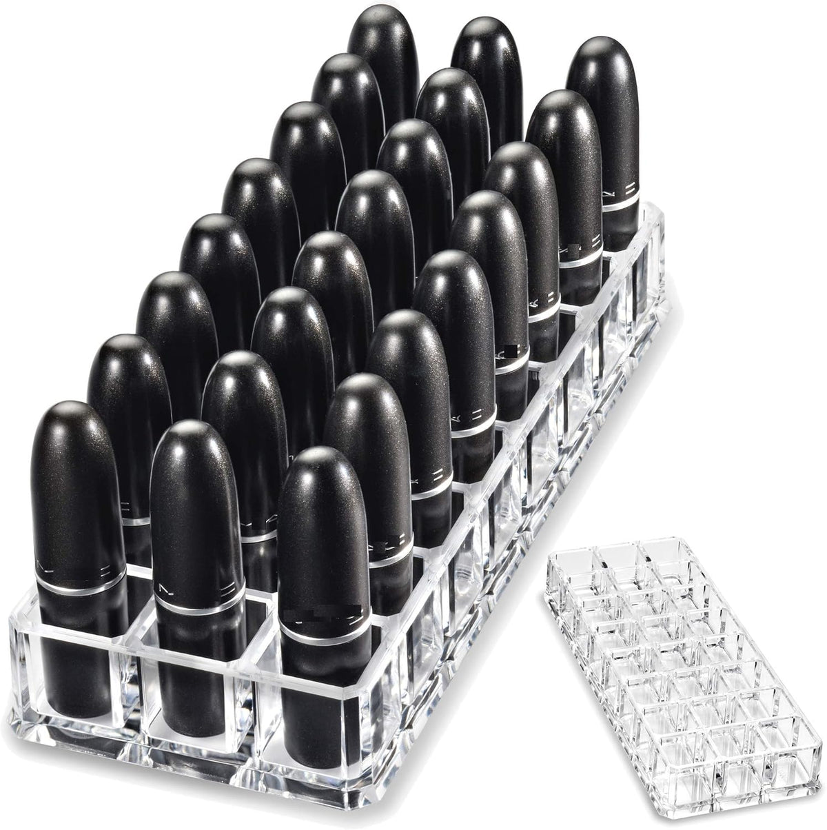 byAlegory Premium Beauty Organization Acrylic Lipstick Organizer & Beauty Container 24 Space Storage (Clear)