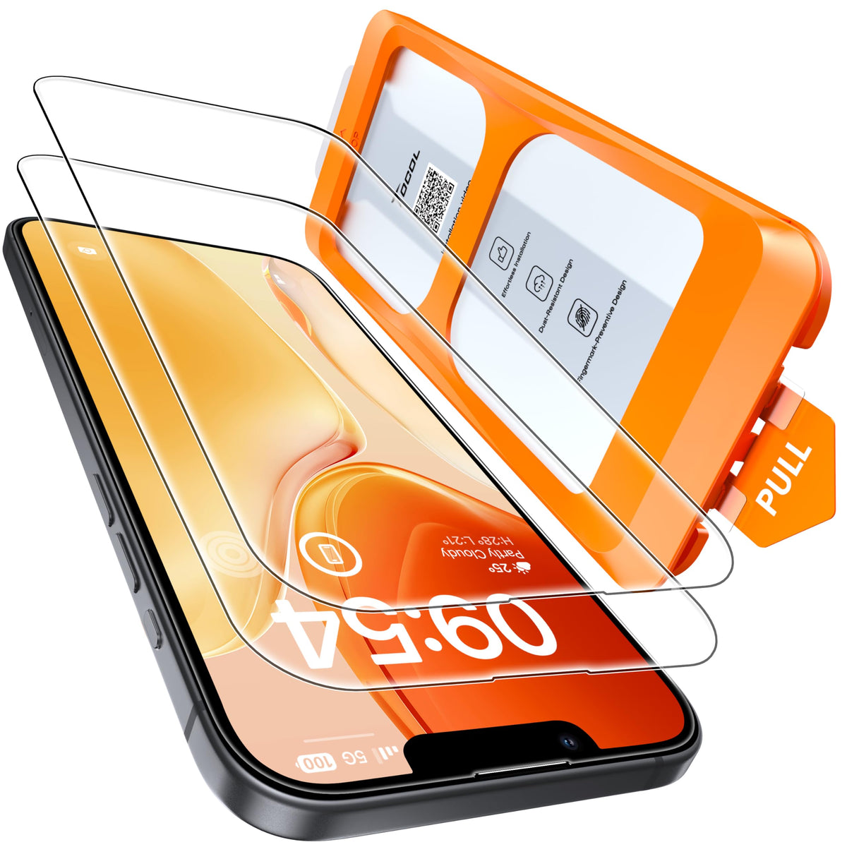 TOCOL for iPhone 15 Pro Screen Protector, Easy Installation