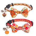 ADOGGYGO Halloween Cat Collar with Bow Bell, Skull Cat Bow Tie Collar