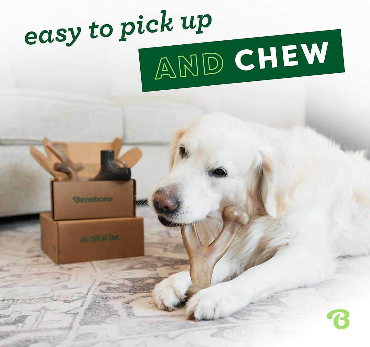 Benebone Large 4-Pack Dog Toys for Aggressive Chewers – Under 90 lbs
