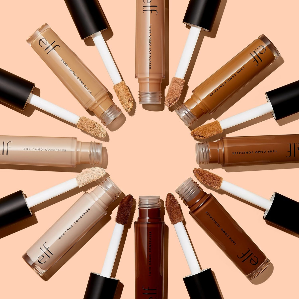 e.l.f. 16HR Camo Concealer, Full Coverage, Matte Finish Under-Eye & Blemish Corrector, Hydrating Formula, 16-Hour Crease-Resistant Wear, Deep Chestnut