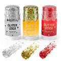 Halloween Body Glitter Stick for Face and Hair, Bat Cross Ghosts Sequins