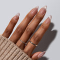 BTArtbox Press On Nails, Liquid Radiance, Medium Almond, Cat Eye, 32Ct | Lamp-Curable 4-Week Wear, Salon-Quality Natural Nails, 10-Minute Easy Daily Application, 16 Sizes, All-in-One Complete Kit