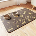 Pet Feeding Mat-Absorbent Pet Placemat for Food and Water Bowl, with Waterproof Rubber Backing, Quick Dry Water Dispenser Mat for Dog and Cat (20"x12", Striped Dark Gray)