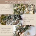 Sea Team 30-Pack Clear Christmas Ball Ornaments with Fillers, Champagne