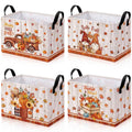 4 Pcs Thanksgiving Storage Basket Empty with Handles, Large Fabric