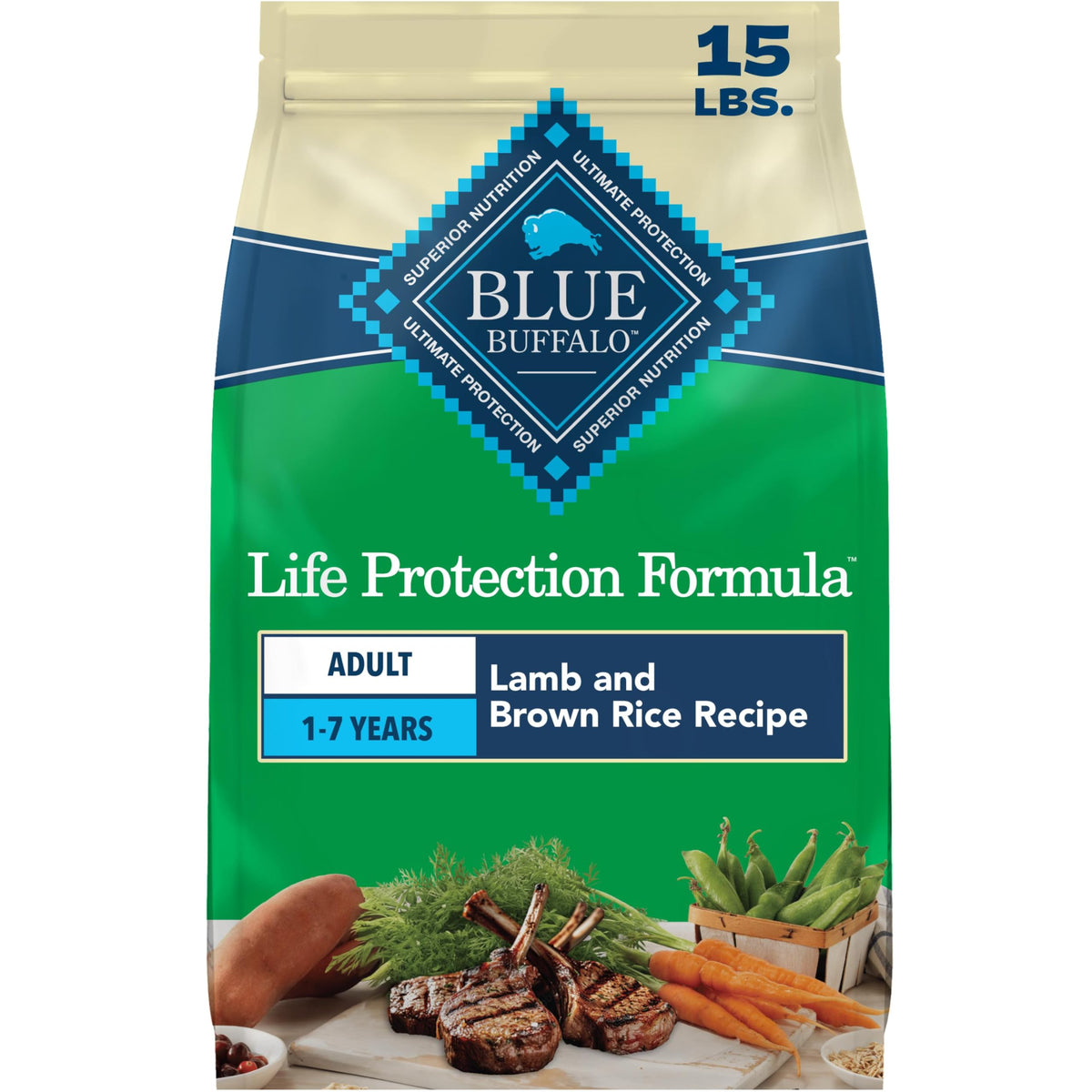 Blue Buffalo Life Protection Formula Chicken & Brown Rice Adult Dry Dog Food, Supports Immunity with Antioxidant-Rich LifeSource Bits, Promotes Healthy Muscle Development, Skin & Coat Health, 30 lbs.