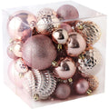 Christmas Balls Ornaments -36pcs Shatterproof Christmas Tree Decorations with Hanging Loop for Xmas Tree Wedding Holiday Party Home Decor,6 Styles in 3 Sizes(Champagne Gold)