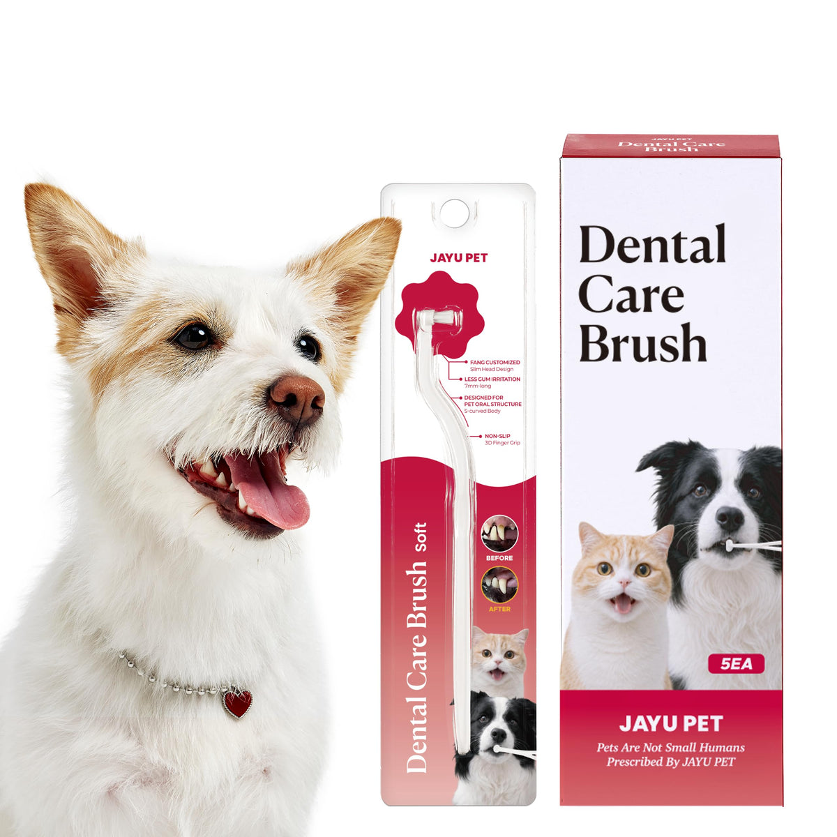 JAYU PET Dental Care Brush with Soft Bristles 1ea