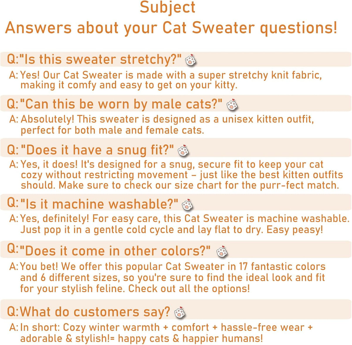 Cat Sweater Stretchy,19 Colors,6 Sizes,Snug Winter (Maple Leaf Red, Medium, Vest)