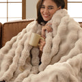 Bedsure Fluffy Bubble Faux Fur Throw Blanket, 50"x60", Cream