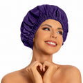 Edoneery Reusable Shower Caps for Women, Waterproof Long Hair Bonnet | Washable Design, Wide Elastic Band, Large Fit, Holds Long Hair, Braids Friendly, Bath Accessories, Spa, Travel