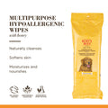Burt’s Bees for Pets Multipurpose Dog Wipes, Honey and Grapefruit Scent - Hypoallergenic, 98% Natural Origin Wipes That Cleanse and Deodorize, Gentle Formula, 100 Count