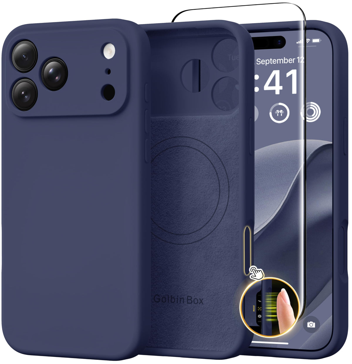 GolbinBox Magnetic for iPhone 16 Pro Max Case, Silicone Cover, Chalk Pink