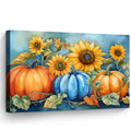 YZDQLANY Canvas Wall Art Autumn Landscape Dog Pumpkin Wall Decor