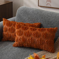 DFXSZ Fall Pillow Covers 18x18 2Pcs Rust Pumpkin Fall Decorations for Home | Fall decor Set of 2 Throw Pillow Cases Soft Plush Faux Fur Wool Couch Cushion for Chair Sofa Bedroom Living Room Home Decor