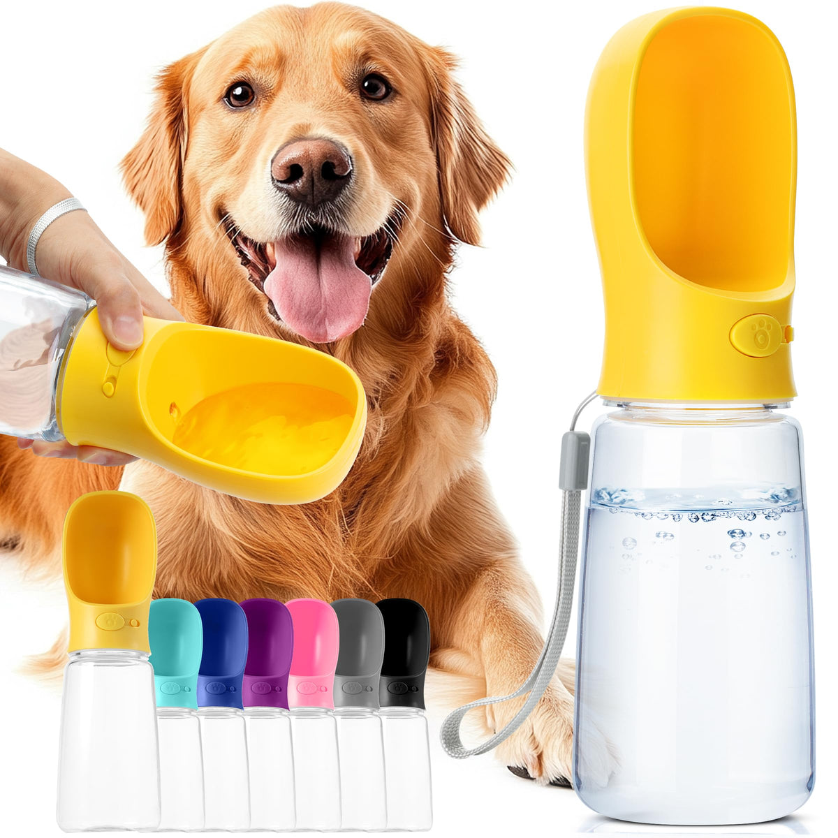 Mr. Pen- Portable Dog Water Bottle, 19 oz, Large | Leak Proof Puppy Water Dispenser with Drinking Feeder for Pets, Outdoor Walking, Hiking, Travel, Not Dishwasher Safe